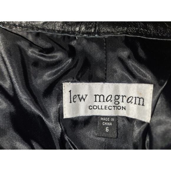 NWT Vintage Lew Magram 5 Pocket Leather Pants Black Lined Straight Leg Size 6 - Picture 7 of 10